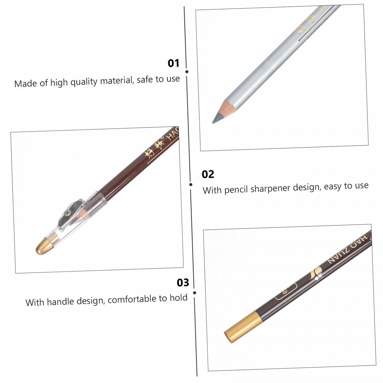 Олівець для брів MERRYHAPY Pack of 5 Brown Wood, фото №3