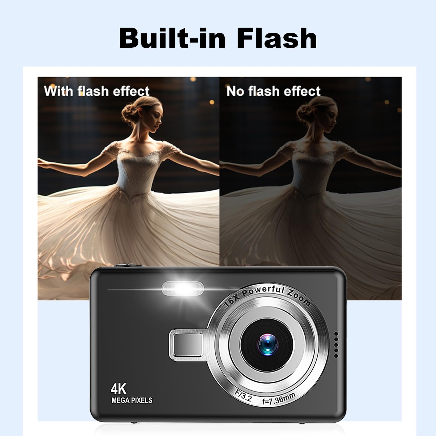 Цифрова камера UHD 4K 50MP 16X Digital Zoom 32GB SD Чорна, фото №4