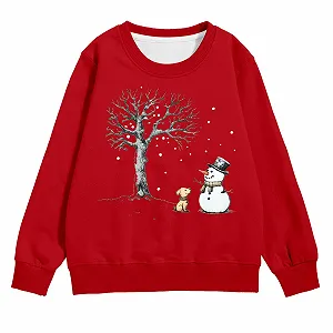 Пуловер для девочек, повседневный лонгслив с круглым вырезом, мягкий - Фото 1