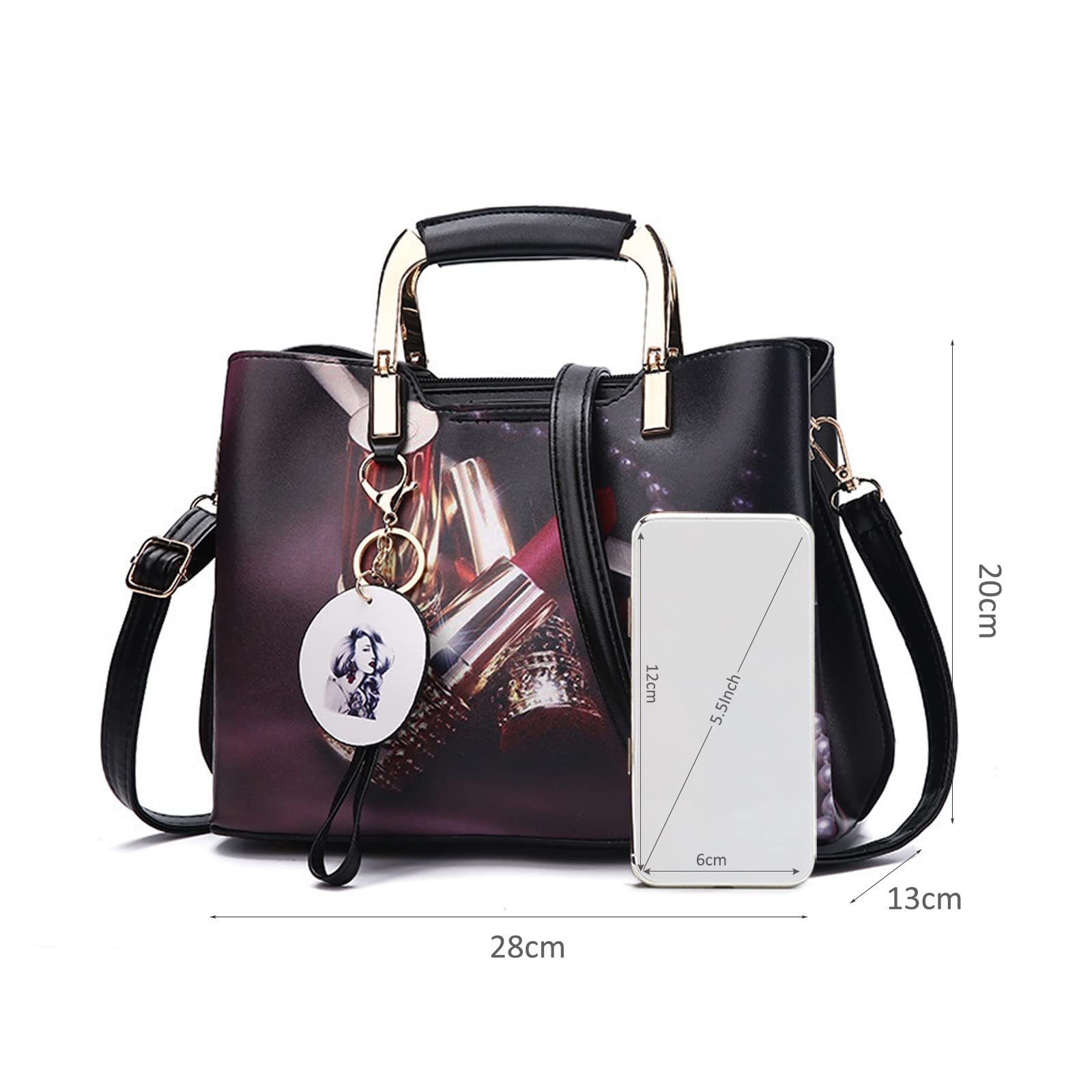 Элегантная Сумка NICOLE & DORIS, Дизайнерская Женская Сумка через Плечо, Сумка-шоппер, Модная Сумка с Красивым Узором, Персонализированная Сумка с Верхней Ручкой, фото №6