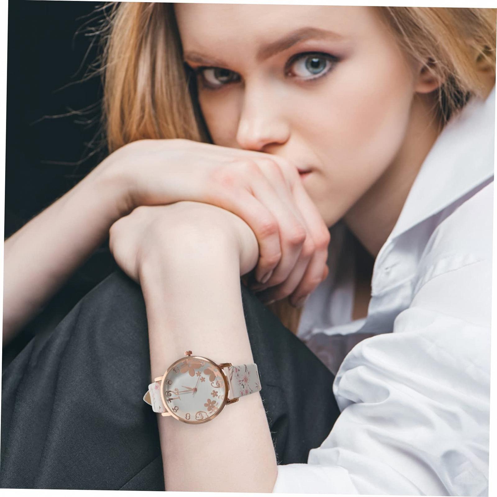 Жіночий годинник LIFKOME Квітковий Білий, Білий, фото №3