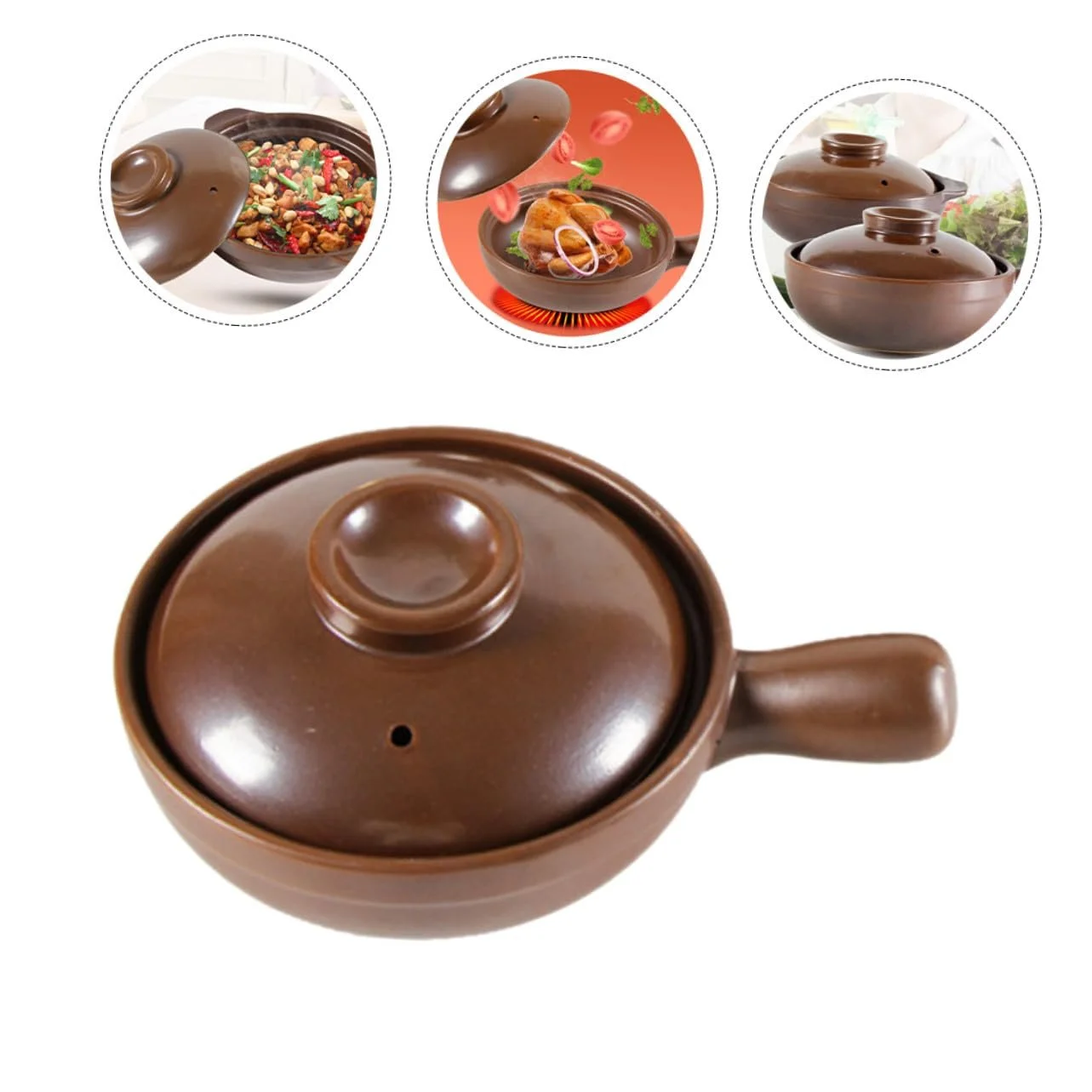 Кастрюля керамическая с крышкой и антипригарным покрытием термостойкая, фото №8