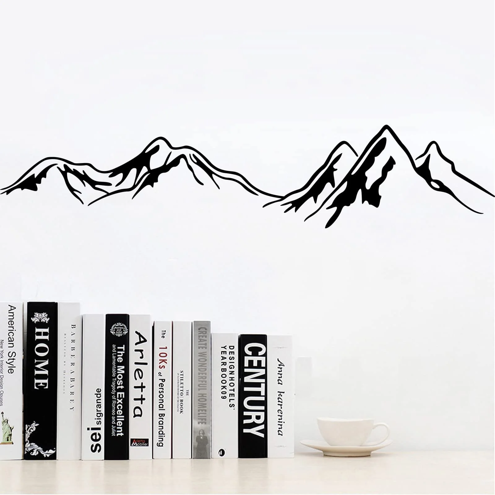 Наклейка на стіну Big Mountains Family Landscapes 112 x 25,5 см Black, фото №3