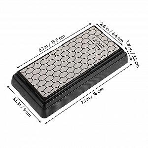 Точильный камень Gadpiparty алмазный двухсторонний с грубой и мелкой зернистостью нескользящее основание портативный synthetic.ua - Фото 1