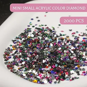 Стрази для нігтів Різні форми 2000 шт Кристали Плоска основа Міні Прикраса для нігтів Серце Зірка Квітка synthetic.ua - Фото 1