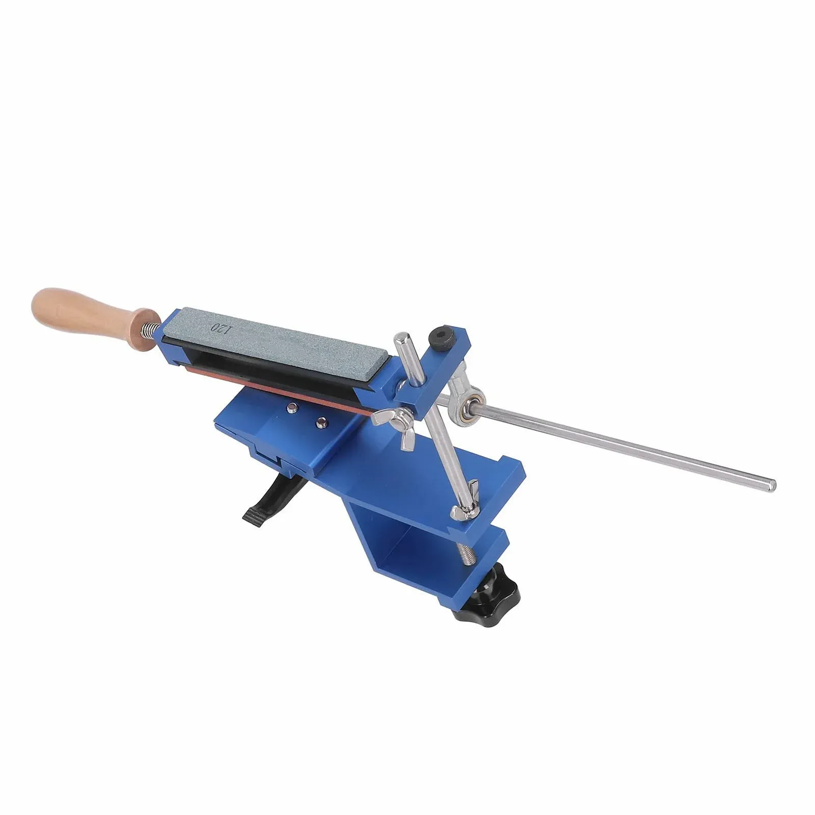 Набор для заточки ножей ручной профессиональный с 6 камнями и регулировкой угла алюминий нержавеющая сталь, фото №5