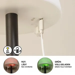 Настільна лампа FHL Easy 850135 акумуляторна садова RGB IP44 Білий/Пісочний антрацит synthetic.ua - Фото 1