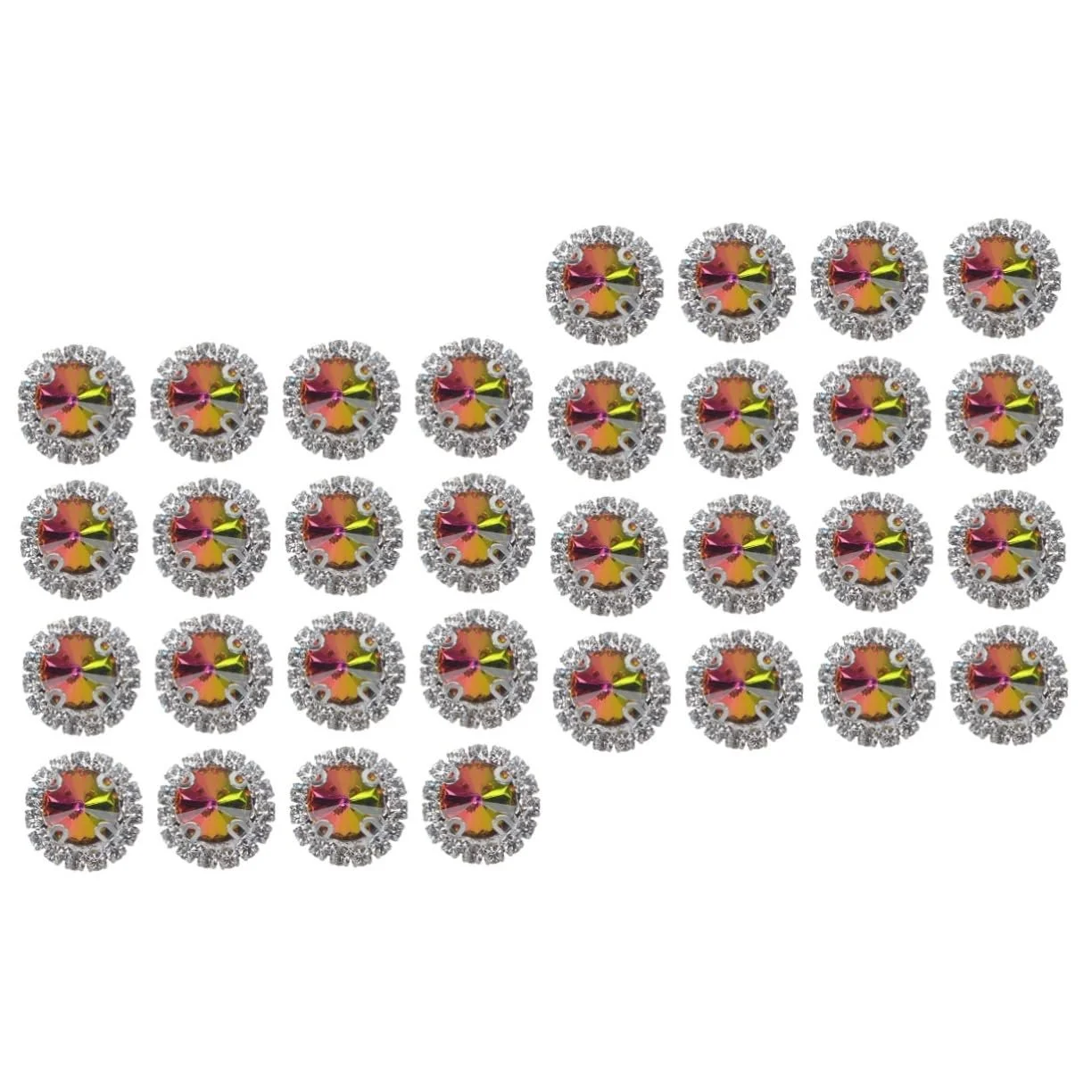 Стрази STOBOK 40 шт. Різнокольорові кристали з пласким дном для весільних та святкових прикрас, блискучі акценти для рукоділля, райдужні, фото №1