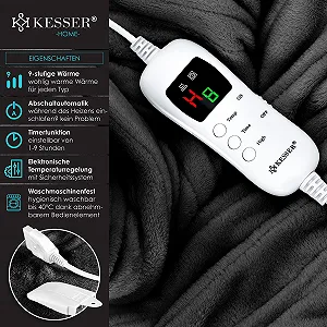 Електрична ковдра KESSER Plush 200 x 180 см Антрацит synthetic.ua - Фото 1