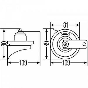 Сигнал (фанфары) HELLA 3FG 007 424-001 для BMW MACK CASE IH FENDT ATLAS COPCO AGCO ARTEGA synthetic.ua - Фото 1