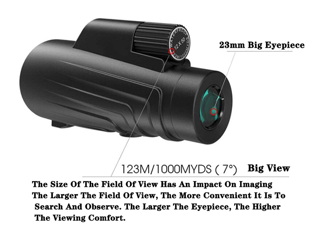 Монокуляр Spacmirrors 12X50-Telezoom з BAK4 призмами FMC лінзи, фото №4