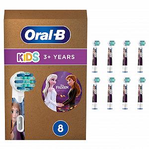 Насадки для зубної щітки Oral-B Kids Frozen змінні Оригінальні Екстра-м'які щетинки Білий, 8 шт - Фото 1