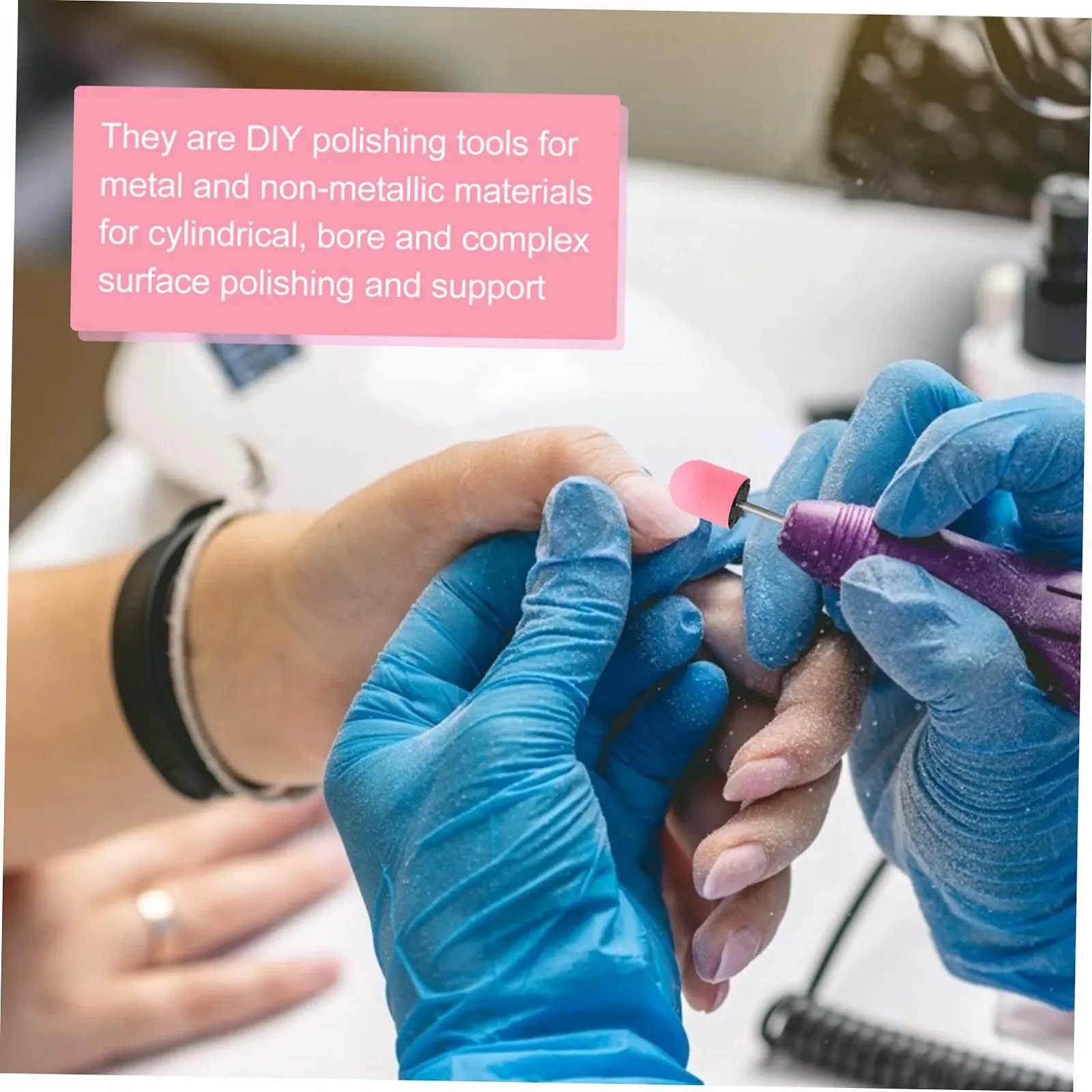 Набор для маникюра Healvian 10 штук, колпачки для шлифовки ногтей, для нейл-арта, фото №3