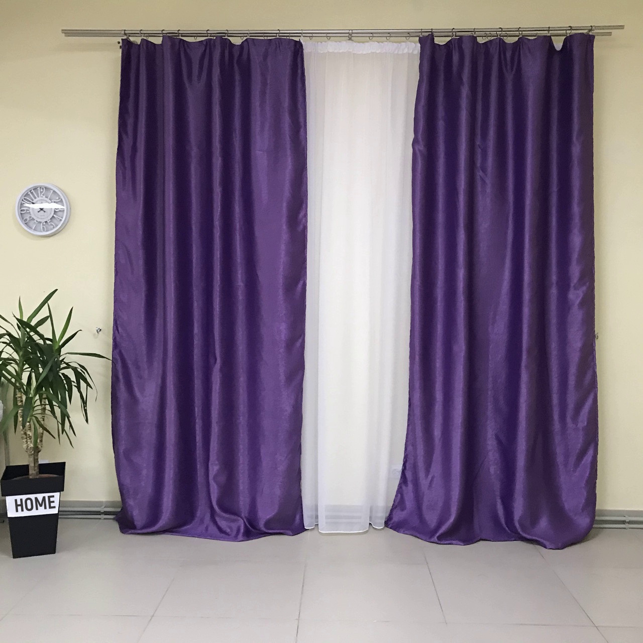 Шторы в детскую для девочки двухсторонние Блэкаут софт 150x270 cm (2 шт) ALBO Фиолетовые (SH-250-12), фото №3
