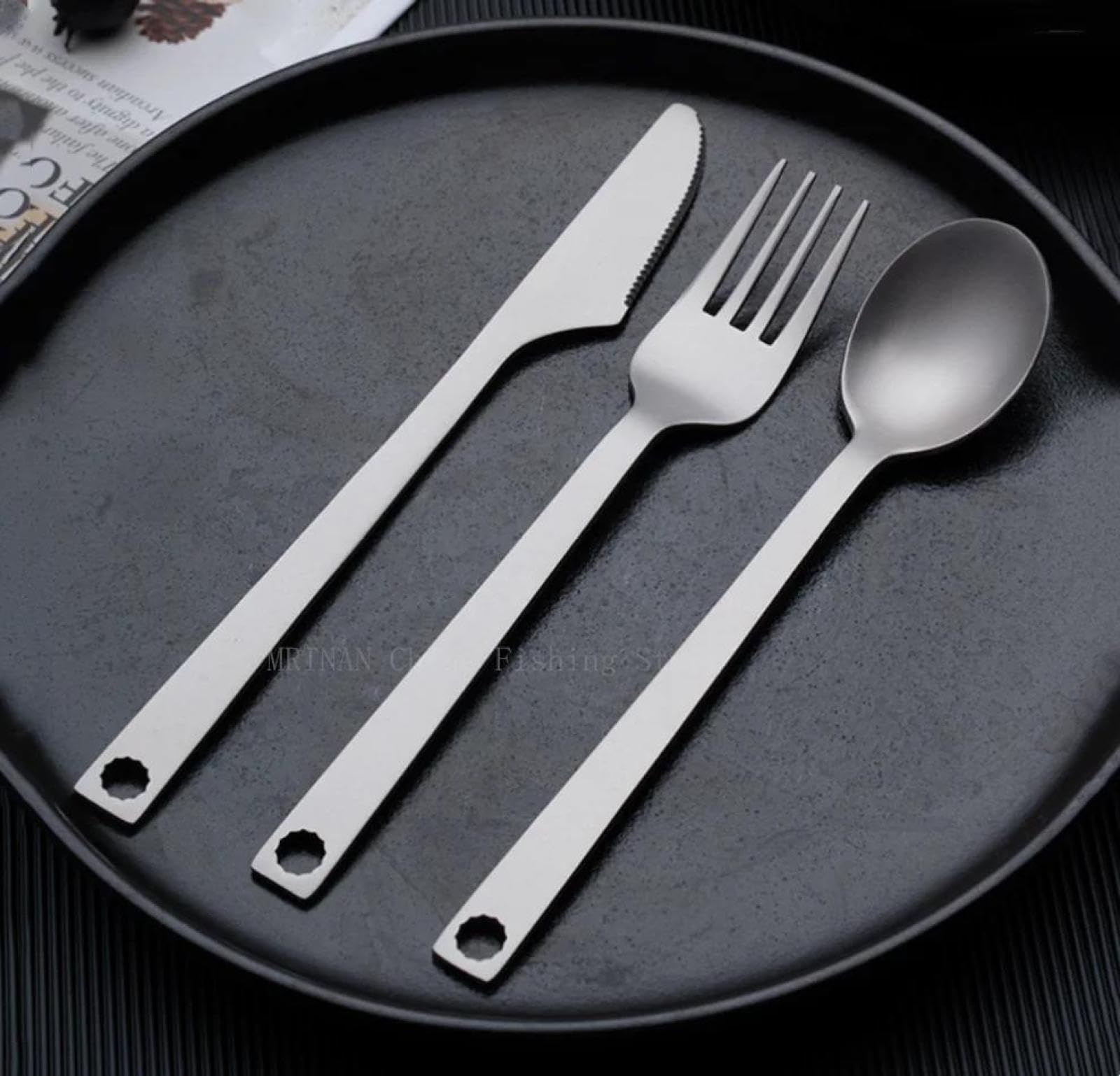 Набор столовых приборов Titanium Alloy Outdoor Camping Picnic Ultralight Portable Набор столовых приборов 2 шт., фото №7