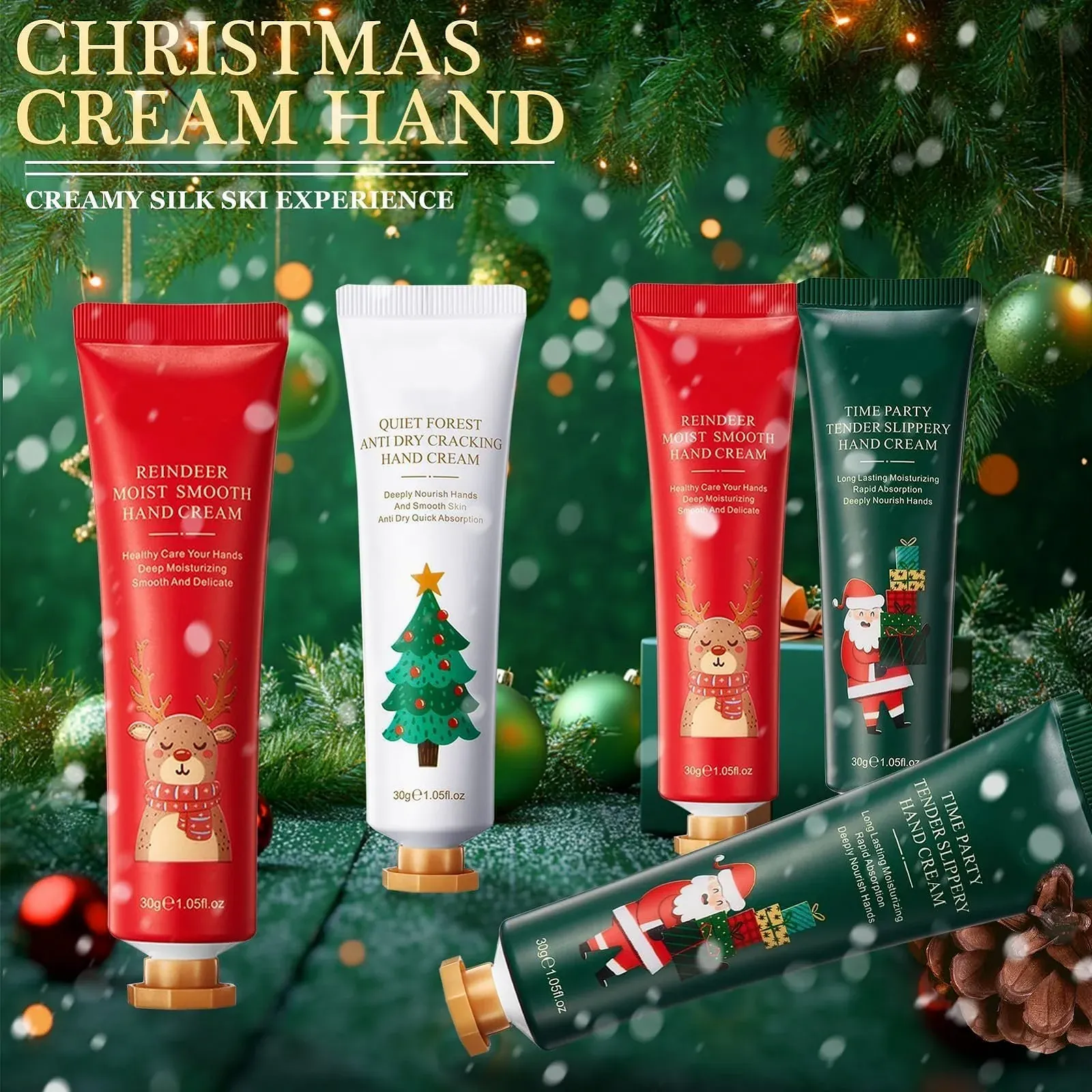 Набір із 5 Різдвяних Кремів для Рук, Міні Крем для Рук, фото №7
