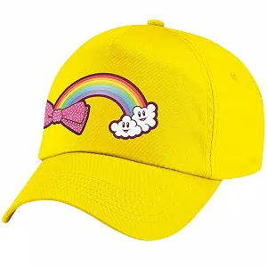 Бейсболка L4 райдужна в рожевий горошок з бантом дитяча - Фото 1