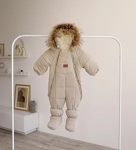 Зимовий комбінезон 74. 80. 86 р Сніжок бежевий - Фото 1