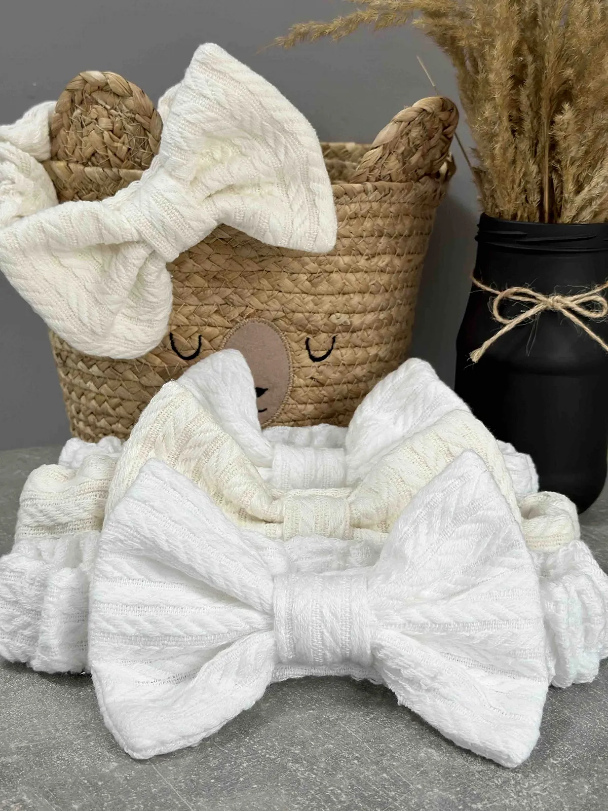 Бант на резинці на конверт Косичка Білий, фото №1