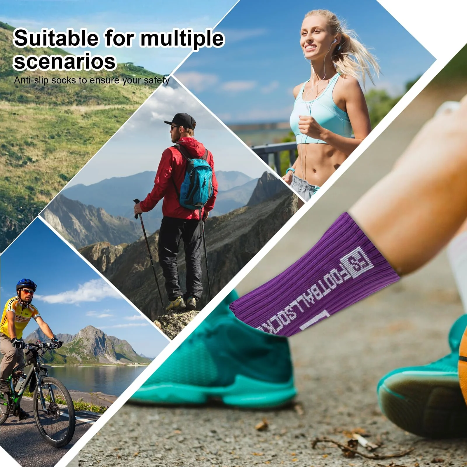 Футбольные спортивные носки, Футбольные нескользящие спортивные носки, Носки с захватом, Нескользящие спортивные носки, Для футбола, баскетбола, бега, фото №6