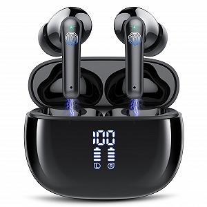 Наушники Bluetooth 5.3 с 4 HD-микрофонами 48 часов воспроизведения Глубокий бас ENC Шумоподавление Вкладыши IP7 Водонепроницаемые LED Дисплей USB-C Черный - Фото 1