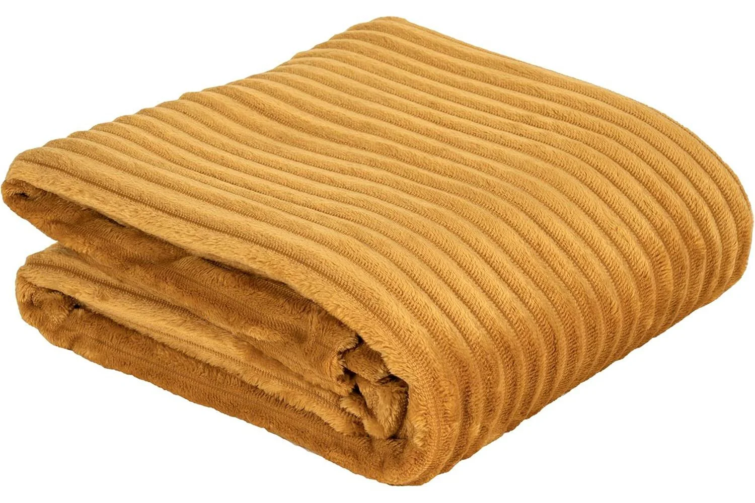 Одеяло Фланель Микрофибра Euromat Полоски 150 x 200 см Медовый Желтый, фото №1