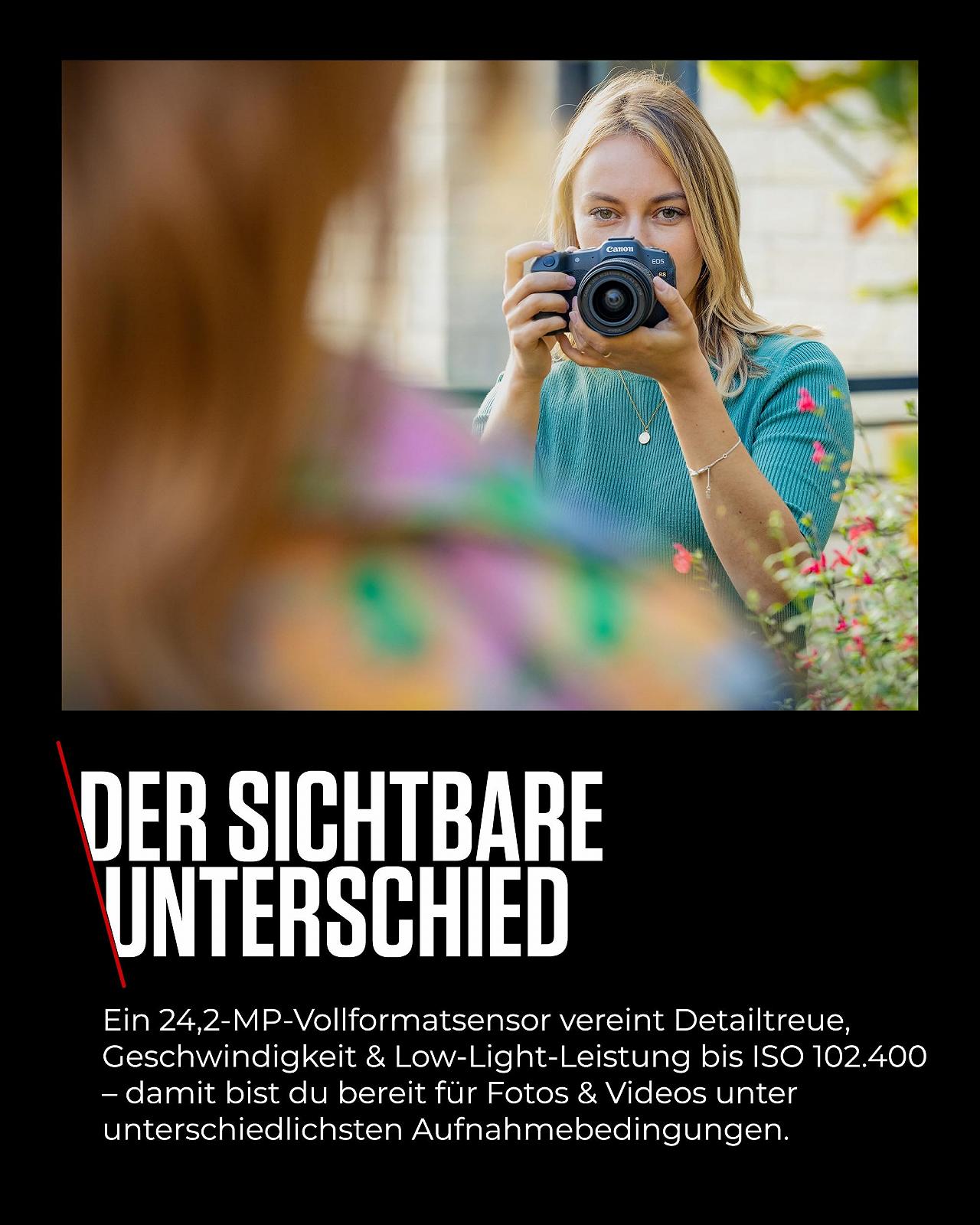 Камера Canon EOS R8 (Корпус) - 24.2MP Повнокадрова системна камера - Dual Pixel CMOS AF II, 4K до 60 кадрів/с, до 40 кадрів/с, сенсорний дисплей, WiFi, Bluetooth та USB-C - Розроблено для повної креативності, фото №9