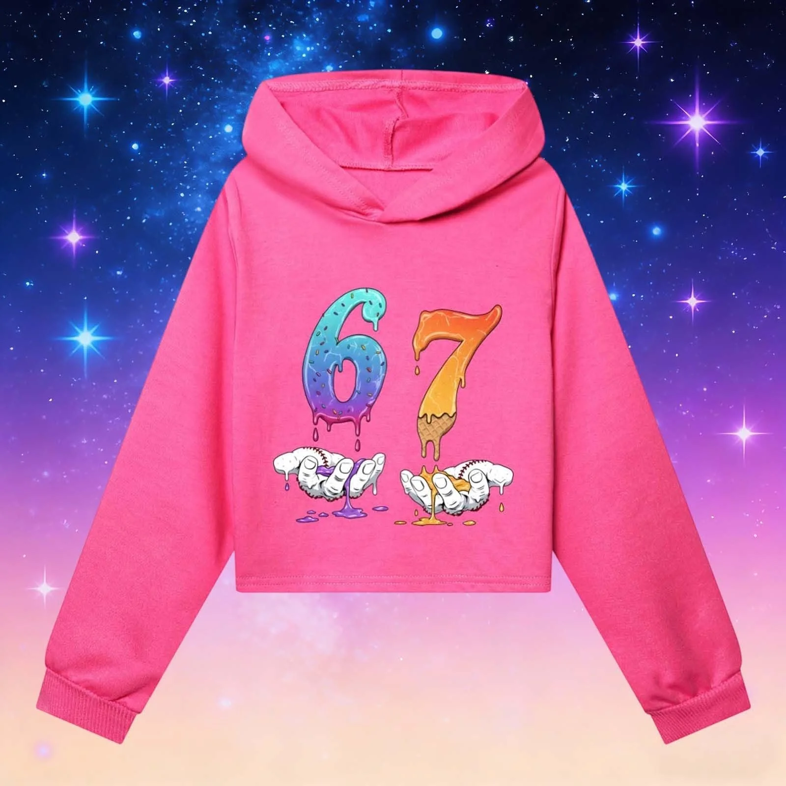 Худи 67 Meme Y2K с длинным рукавом и принтом 67, повседневные свитшоты для активного отдыха, модные худи для девочек и мальчиков, фото №2
