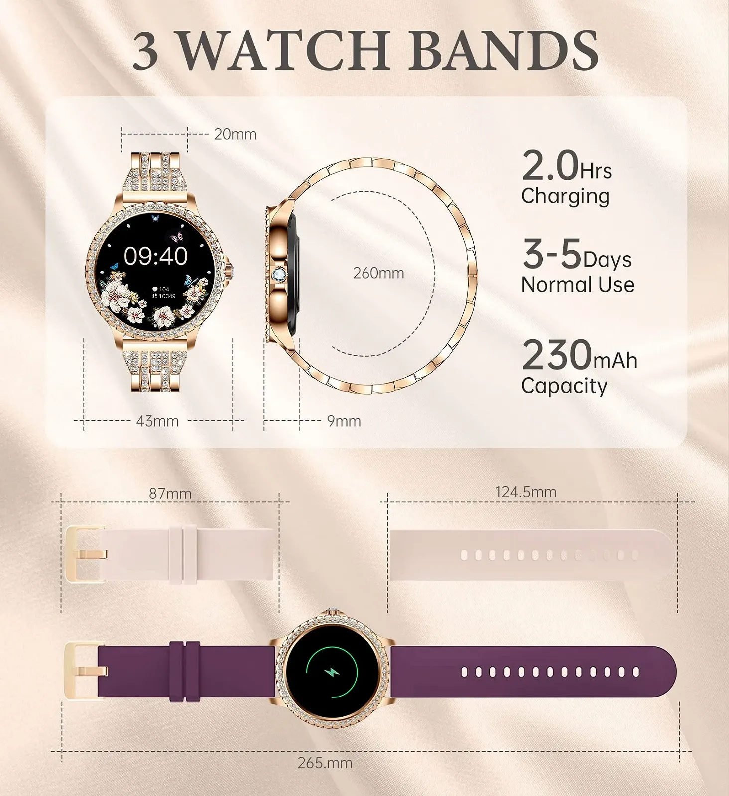 Смарт-годинник Iaret Жіночий Bluetooth 1,32 дюйма HD, фото №7