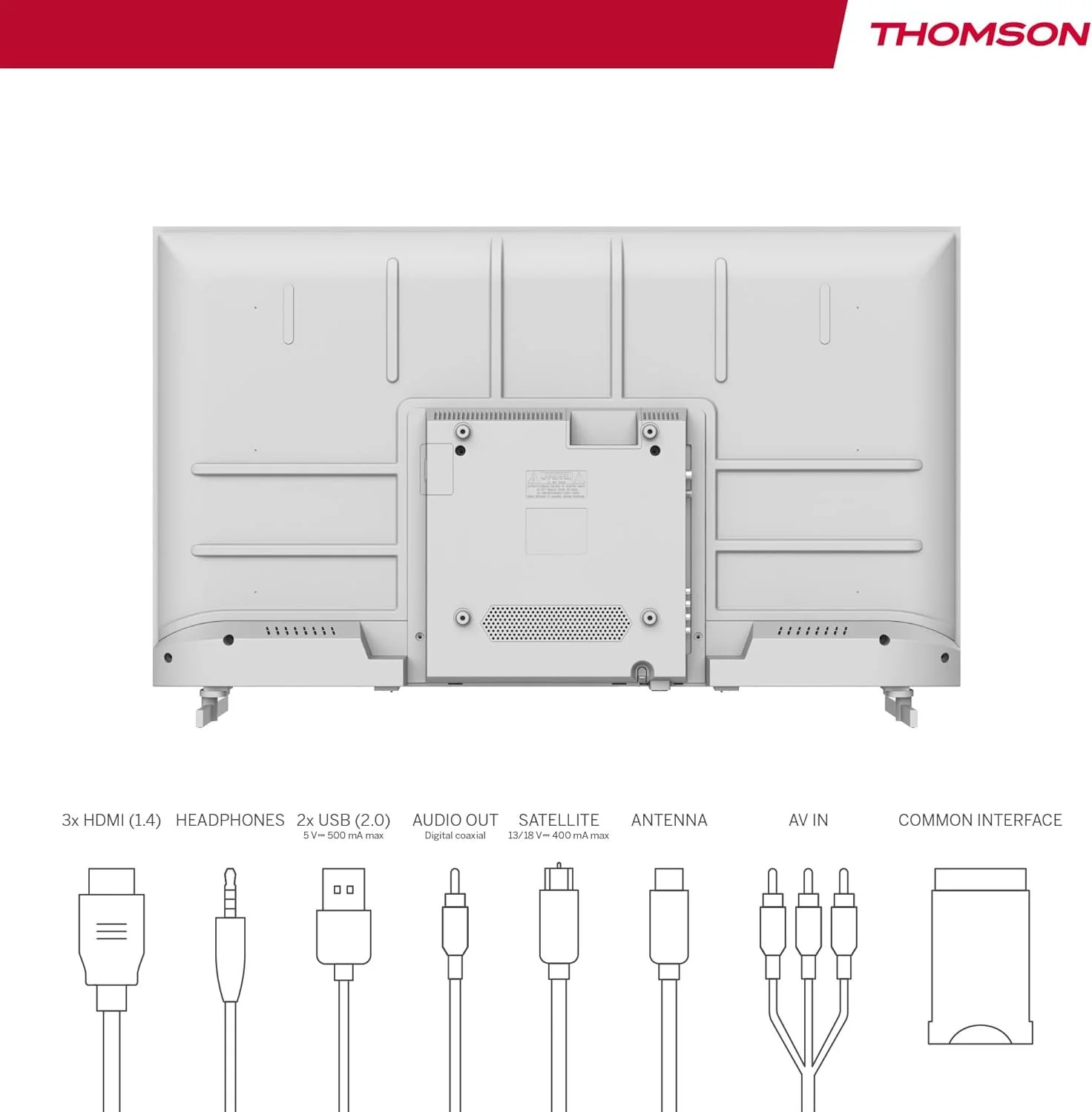 Телевізор 40" Thomson 40FD2S13W / Full HD / 60 Гц / LED / T2 / Білий, фото №3 Телевізор 40" Thomson 40FD2S13W / Full HD / 60 Гц / LED / T2 / Білий, фото №3