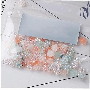 Стразы для ногтей Плоские бусины 3D Цветы Mix Aurora Пятилепестковый Цветок для DIY дизайна ногтей 6 мм synthetic.ua - Фото 1