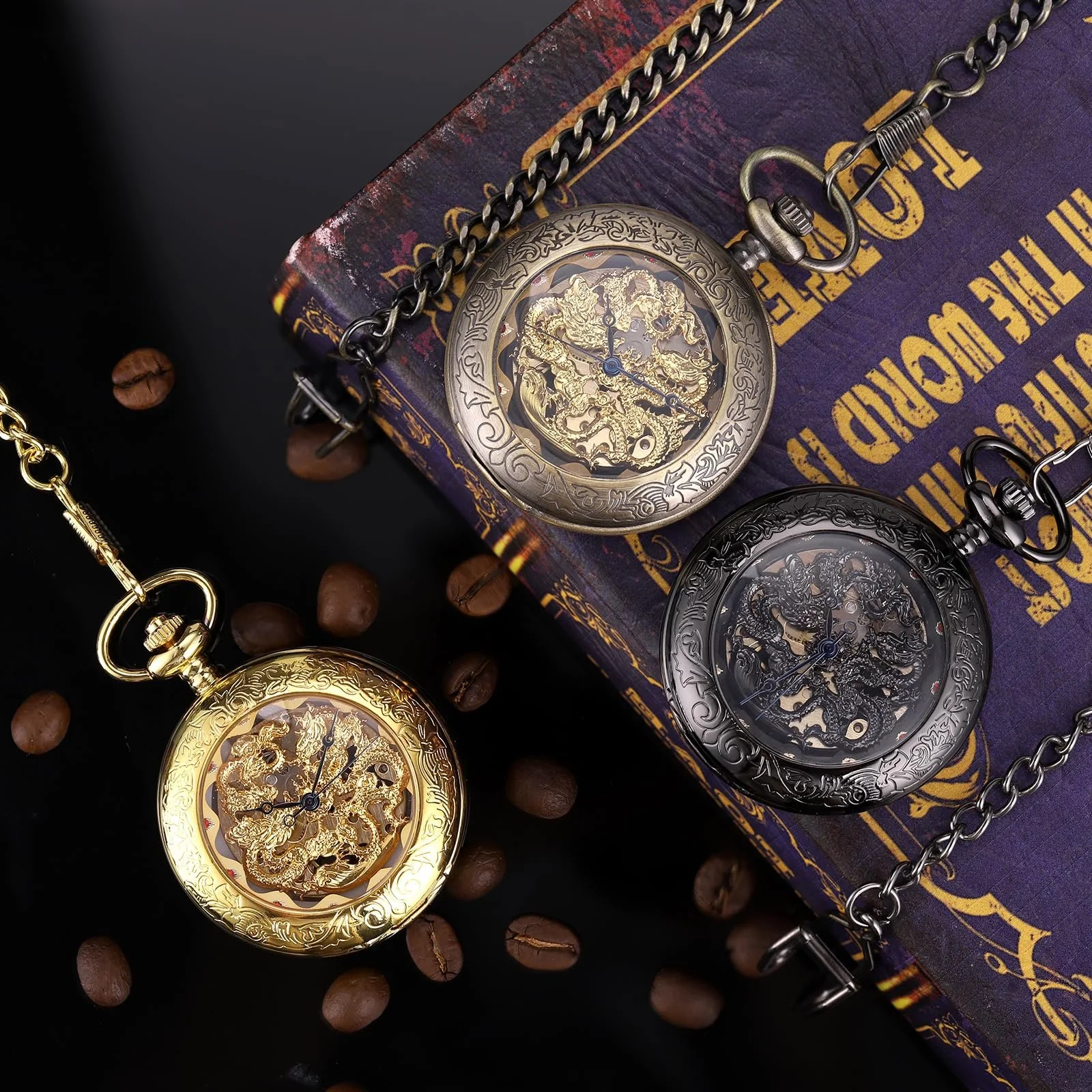 Кишеньковий годинник ManChDa Механічний ручний завод, римські цифри, антикварний, фото №5