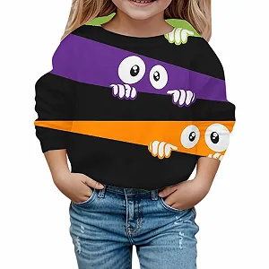 Свитшот для девочки. Без бренда, повседневный свитшот с круглым вырезом и принтом букв - Фото 1