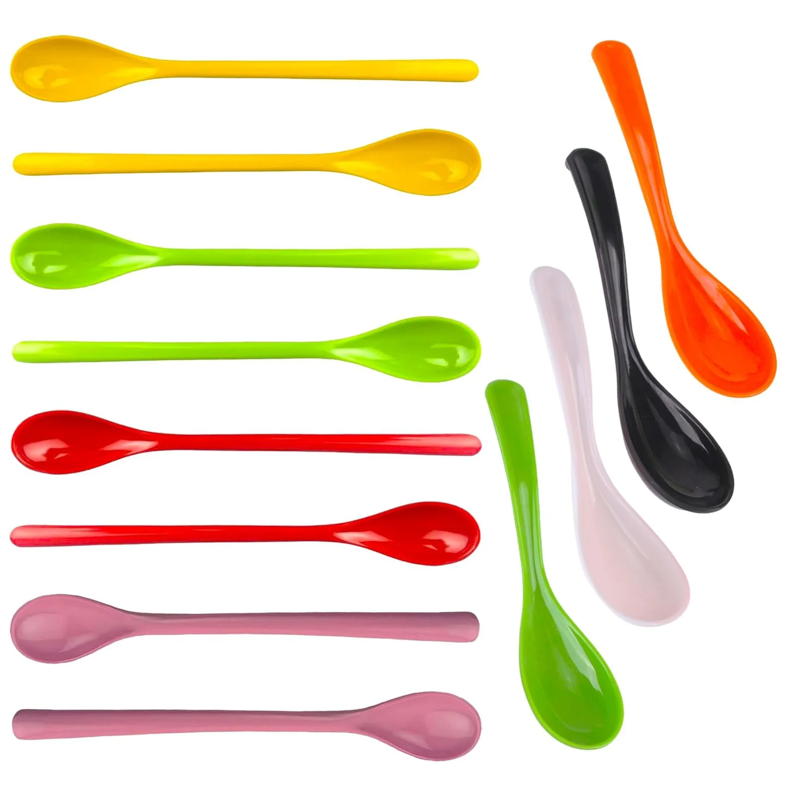Ложка Пластикова Довга Багатокольорова (12 штук), фото №1