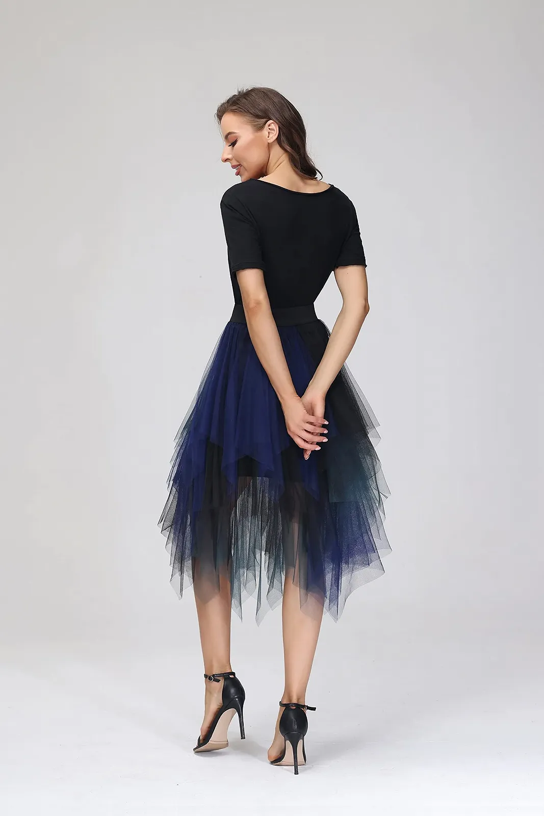 Плиссированная Юбка Тюлевая Юбка Асимметричные Юбки Короткая Юбка-Скейтера Миди Юбка Летняя Юбка, фото №5