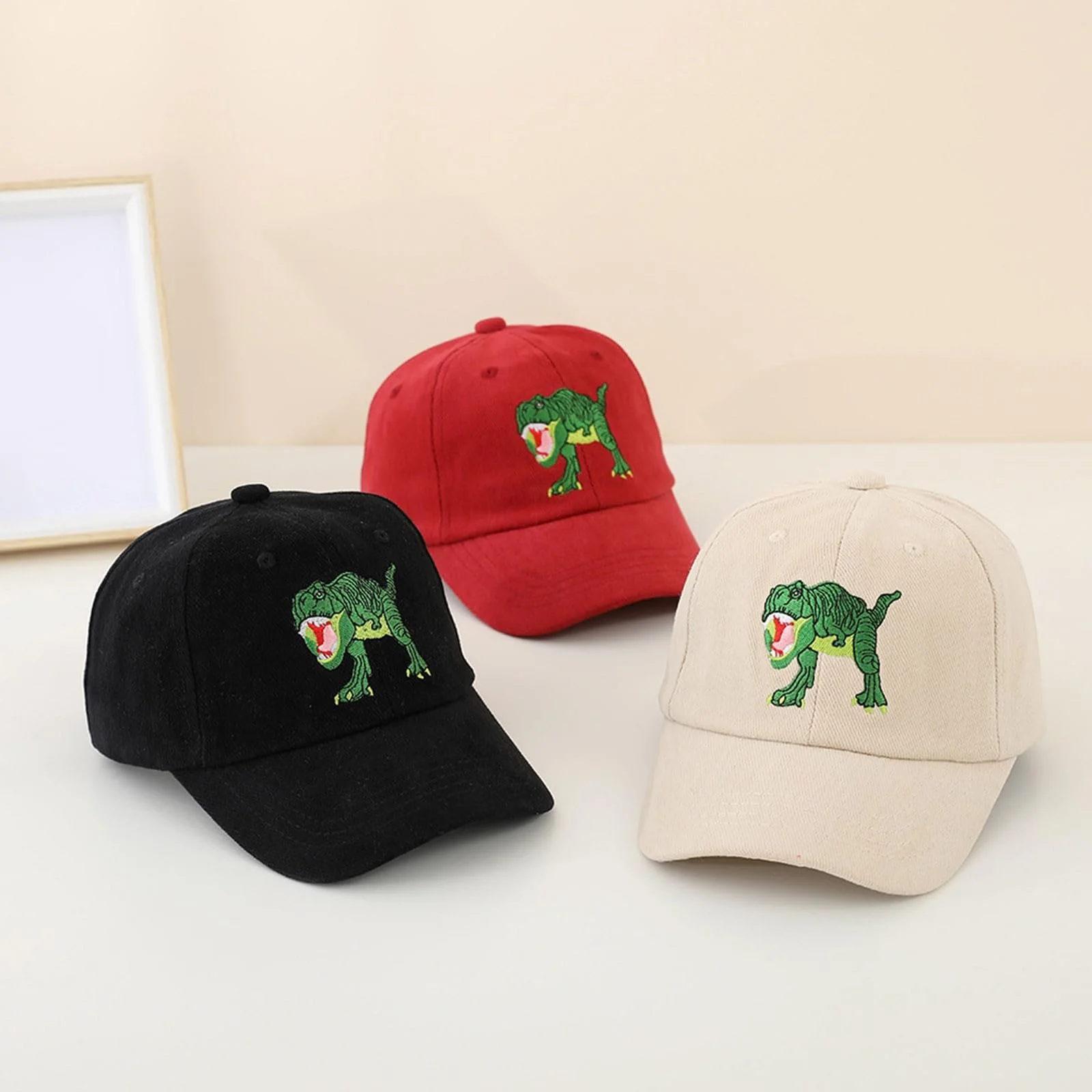 Кепка Мультяшная Dinosaur для мальчиков Детская Бейсбольная Летняя для девочек Trucker Солнцезащитная с флисом, фото №2