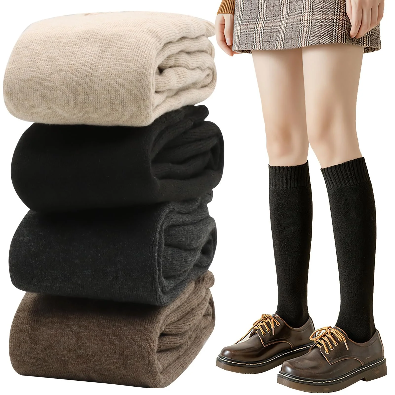Шкарпетки вище коліна VEGCOO Теплі товсті, 4 пари, фото №1 Шкарпетки вище коліна VEGCOO Теплі товсті, 4 пари, фото №1