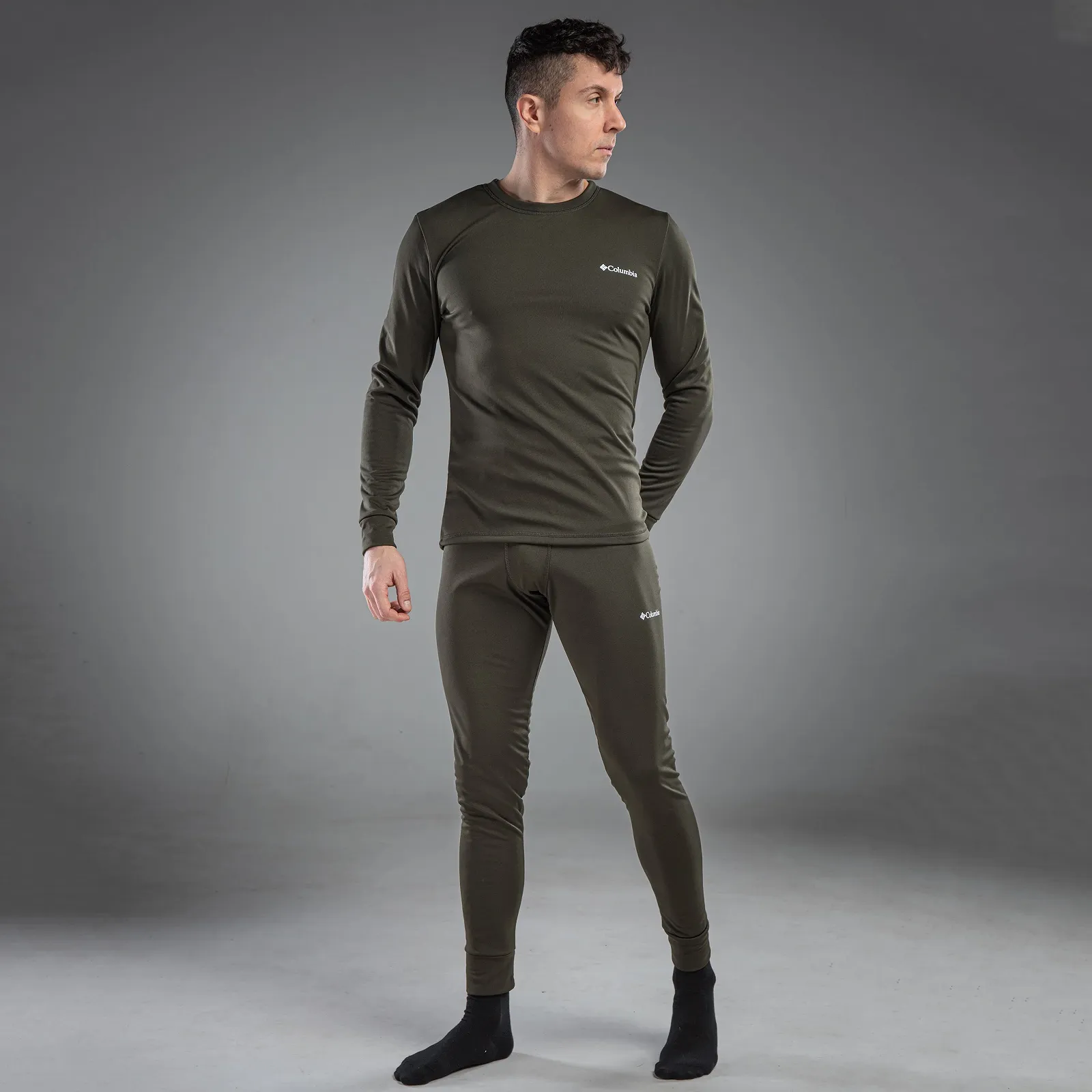 Чоловіча термобілизна Columbia хакі комплект зимовий на флісі, фото №4 Чоловіча термобілизна Columbia хакі комплект зимовий на флісі, фото №4