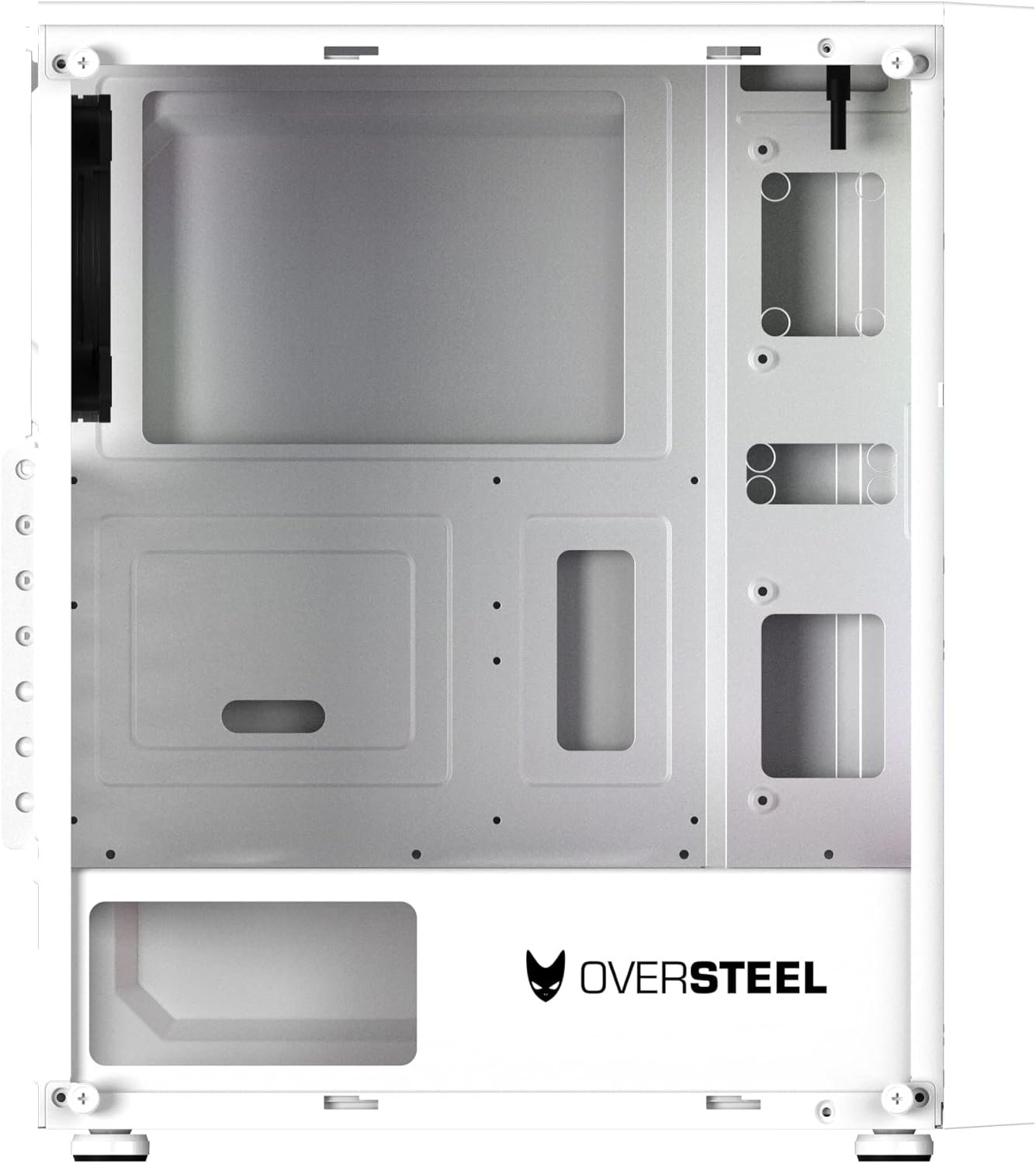 Корпус Oversteel Iridium RGB / без БЖ / Midi Tower / ATX, mATX, ITX / 2 пилових фільтри /  ARGB / Загартоване скло / Білий, фото №3