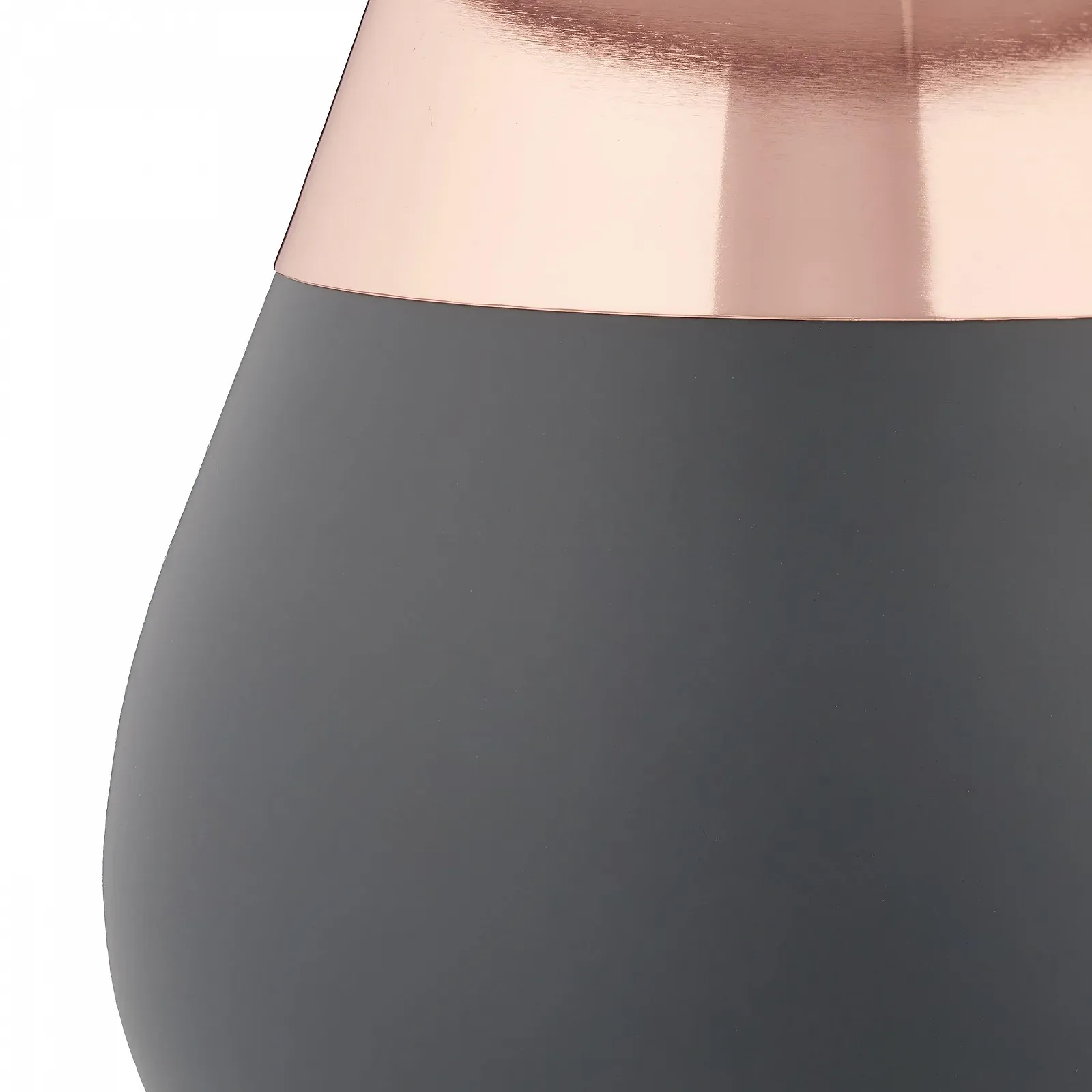 Настільна лампа Relaxdays Металева основа Тканинний абажур E14 32 x 18 см Сіра/Мідна, фото №6