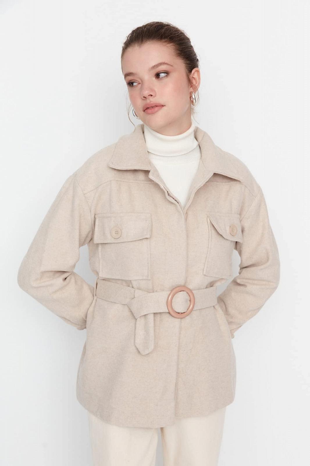 Пальто TRENDYOL Standard однотонное, фото №3