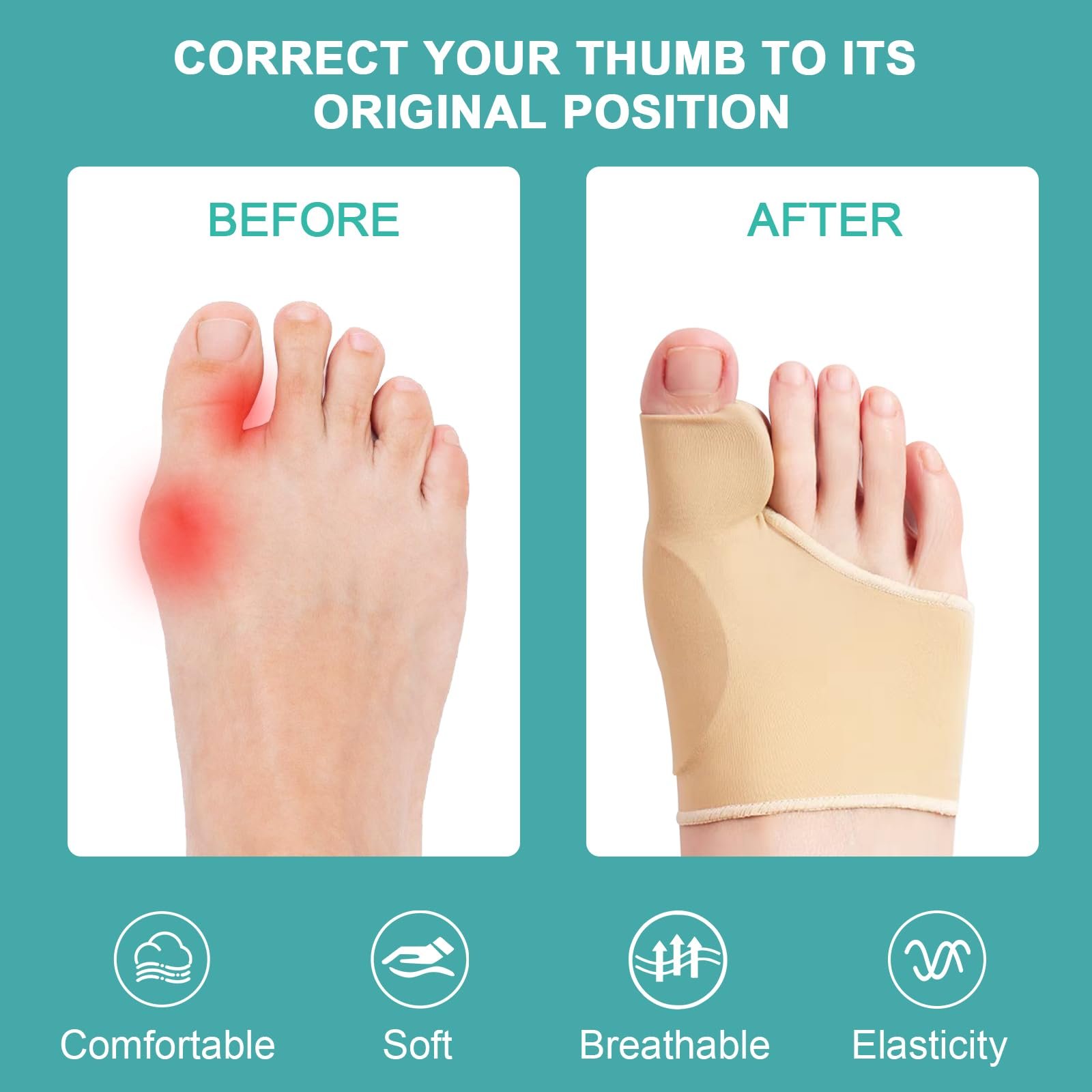 Шкарпетки Hallux Valgus Бежевий (37-43 M), фото №2 Шкарпетки Hallux Valgus Бежевий (37-43 M), фото №2