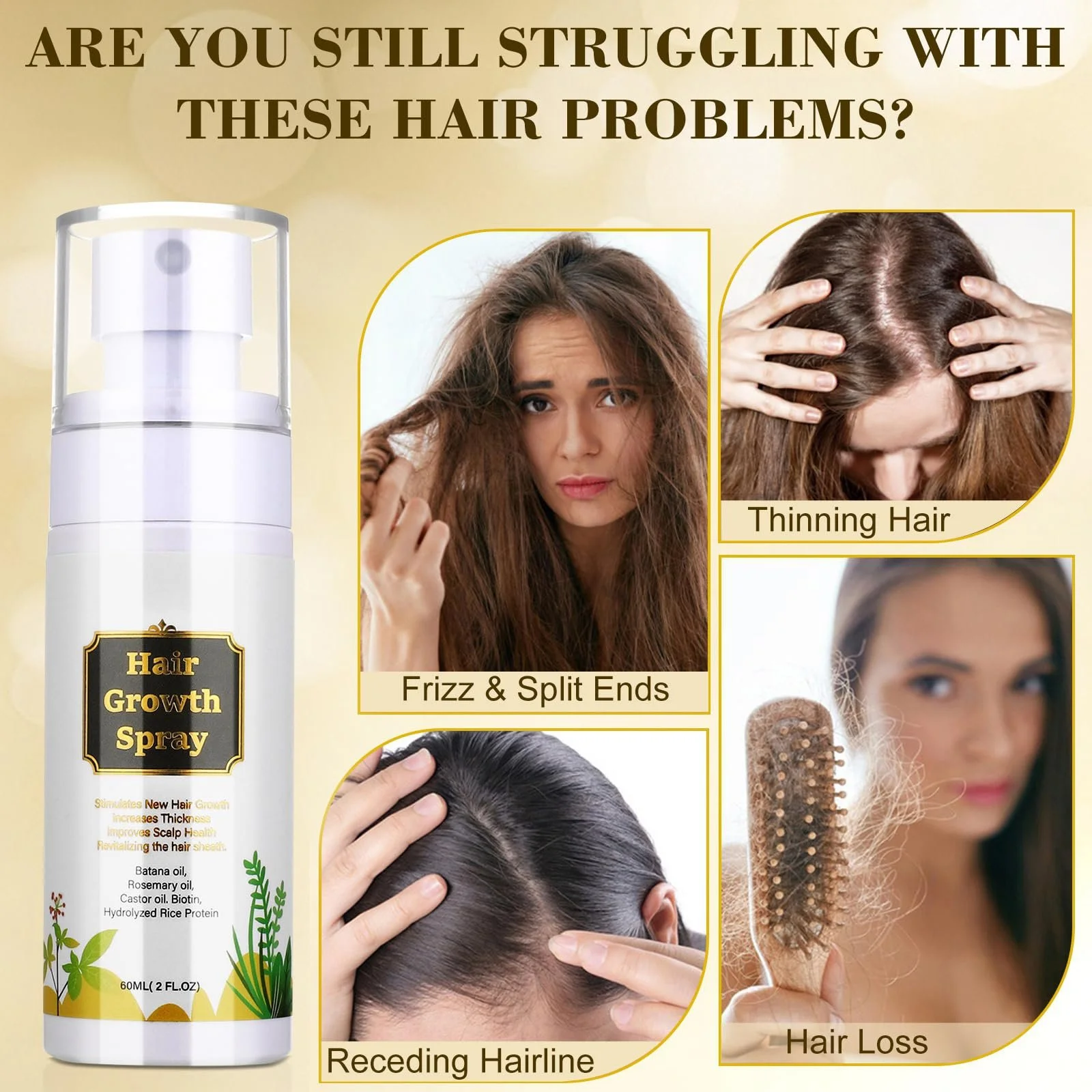 Олія-спрей Натуральна для прискорення росту волосся з олією батана, фото №3