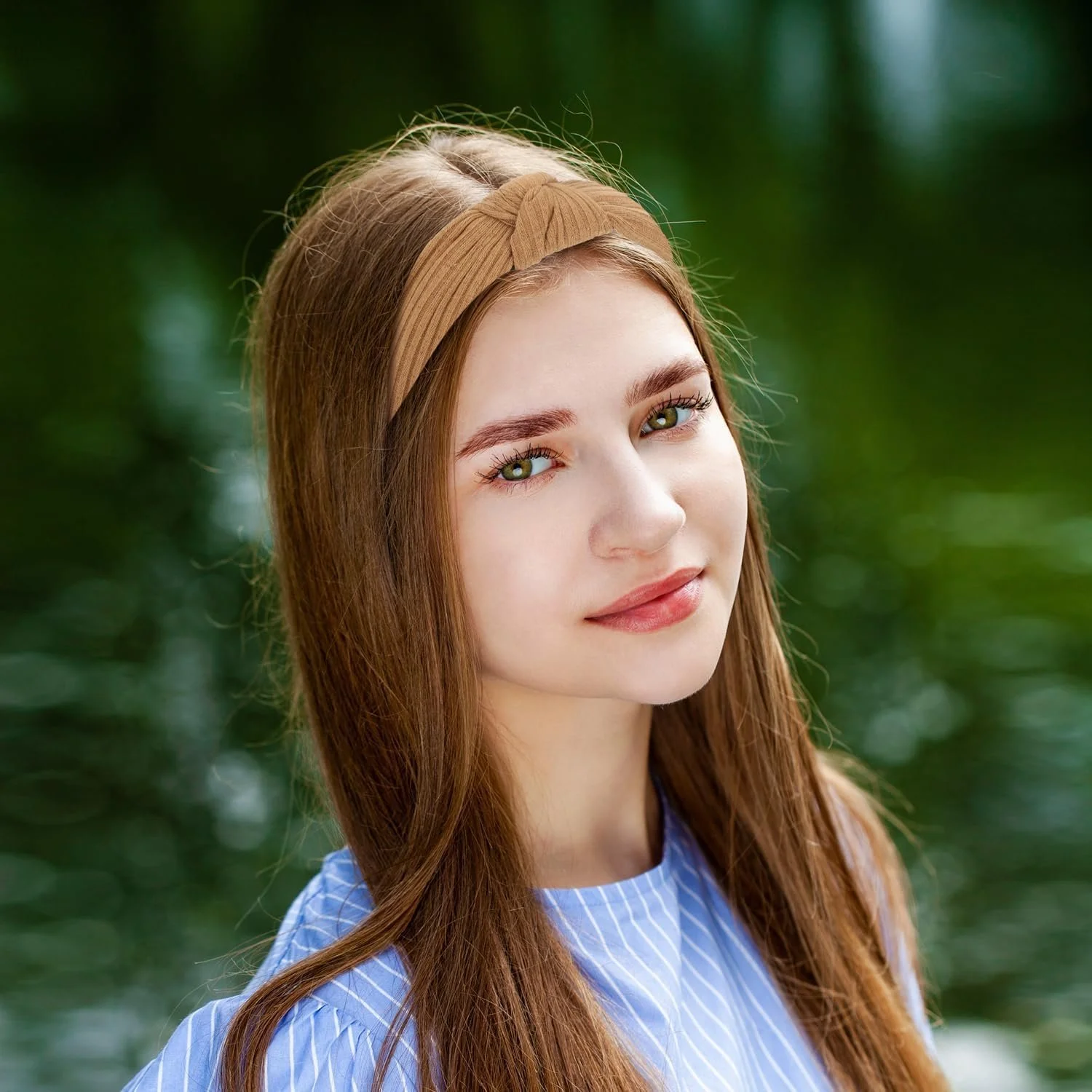 Набір жіночих коричневих обручів для волосся, фото №3