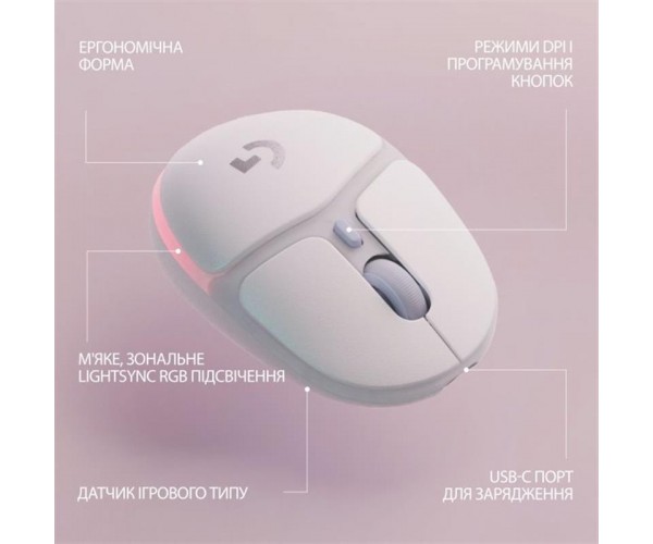 Миша бездротова Logitech G705 White (910-006367), фото №8
