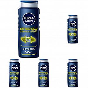 Гель для душа Nivea Men Energy 3-в-1 500 мл, 5 шт - Фото 1