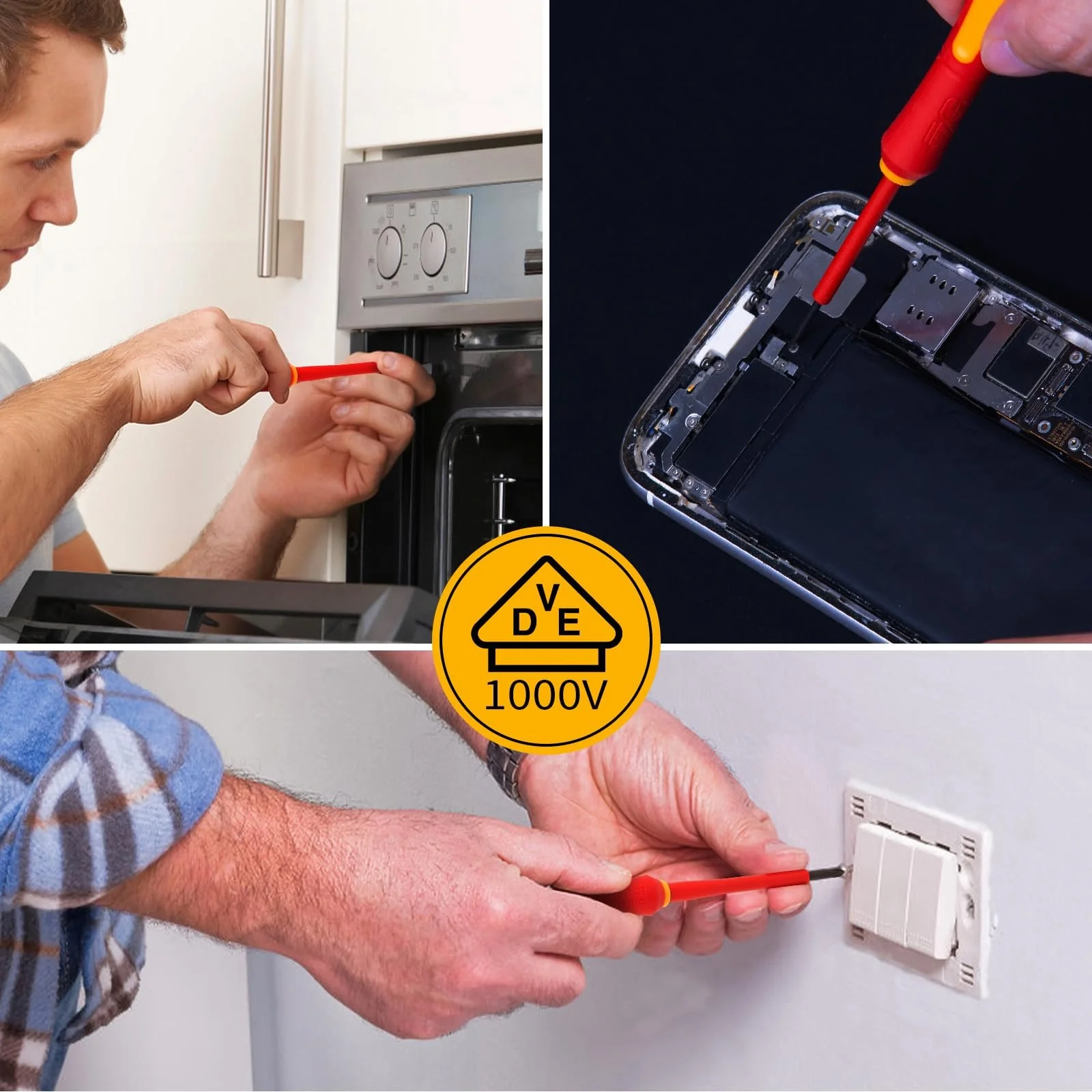 Набір ізольованих прецизійних викруток XOOL 6 предметів 1000V VDE Phillips Slotted Magnetic Tips, фото №6