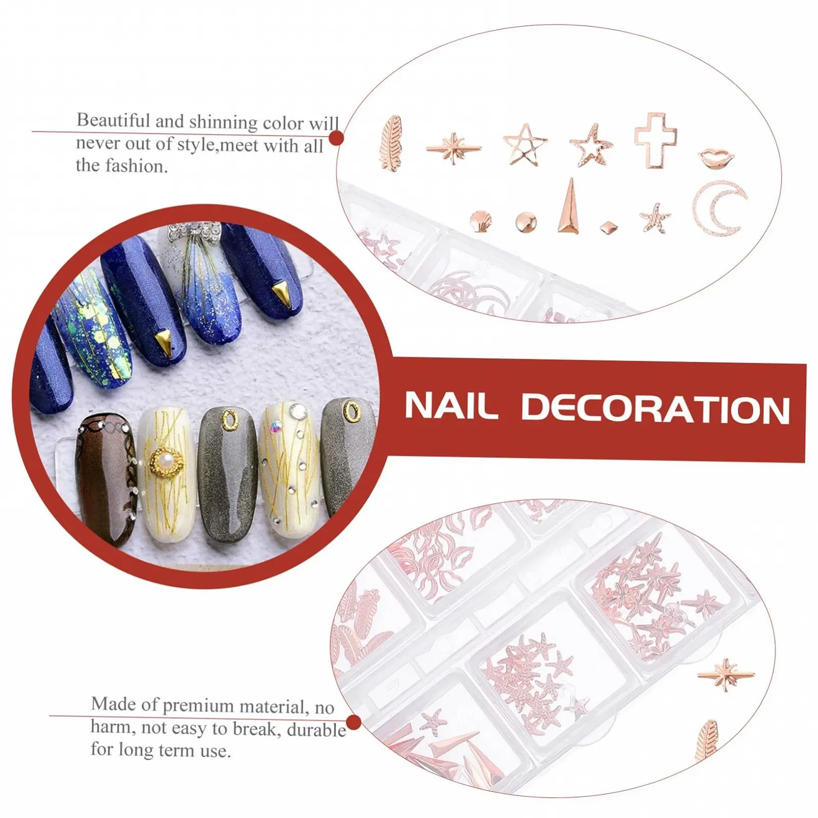 Прикраси Блискучі різнокольорові прикраси для творчого манікюру для дівчат та свят, фото №2