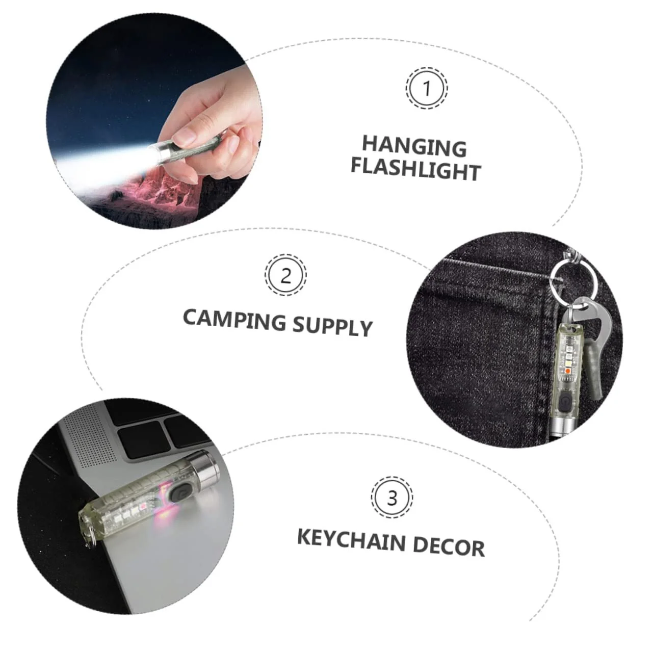 Ліхтар HOMSFOU Led Маленький USB Акумуляторний Брелок Підвісний Портативний Інструмент для Освітлення для Кемпінгу, фото №3 Ліхтар HOMSFOU Led Маленький USB Акумуляторний Брелок Підвісний Портативний Інструмент для Освітлення для Кемпінгу, фото №3