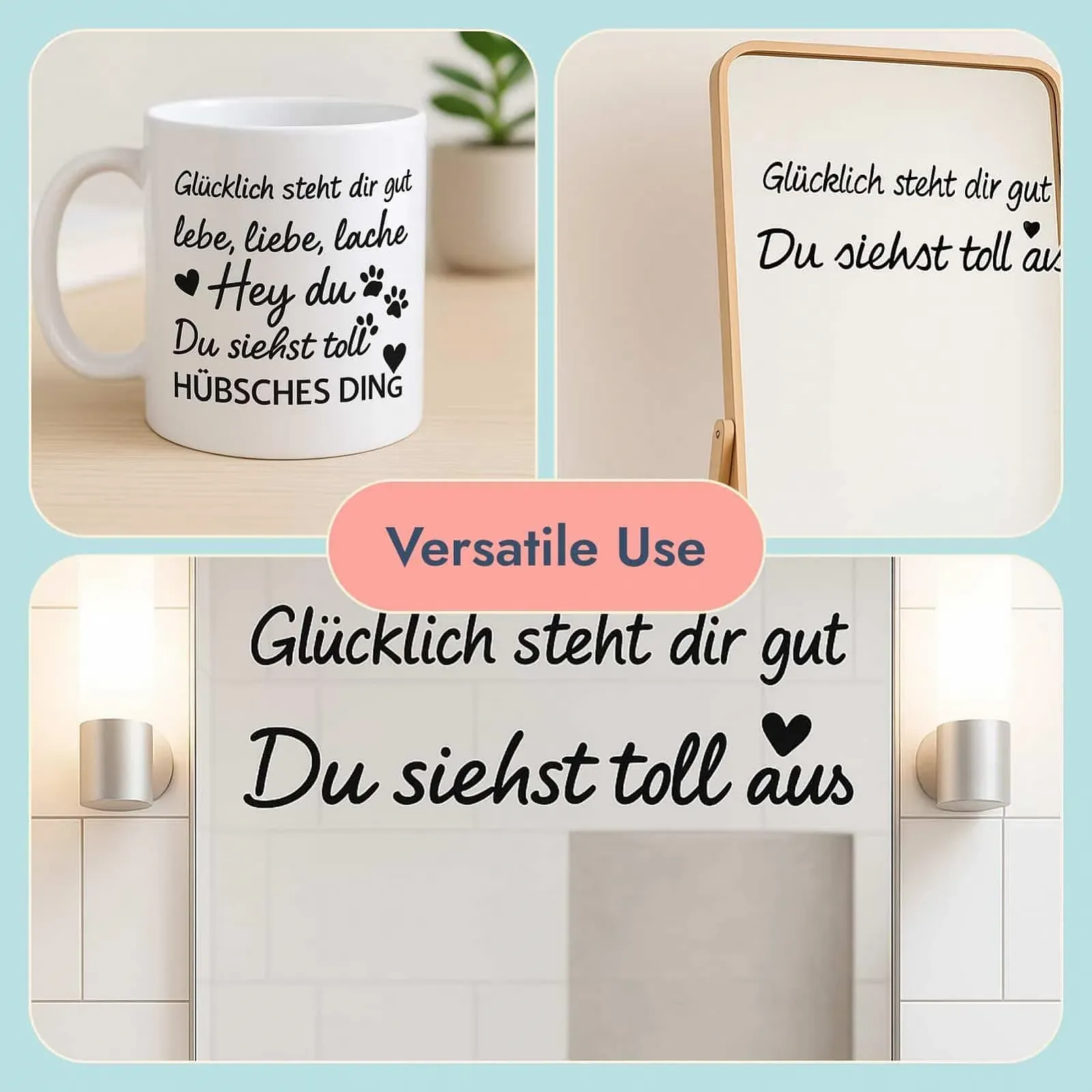 Наклейки на зеркало Мотивационные фразы 2 шт., фото №6